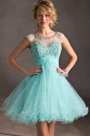Robe de bal courte Tiffany en tulle et dentelle, robe de soirée parfaite