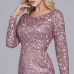 Spring Multi-Color Long Sleeve round Neck Fishtail Banquet Evening Dress for Women