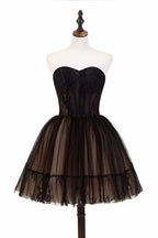Vestido de fiesta de tul sin tirantes de corte A