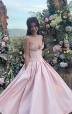 Vestido largo rosa sin tirantes corte A para baile de graduación, elegante vestido de noche, atuendo de cumpleaños Y7531