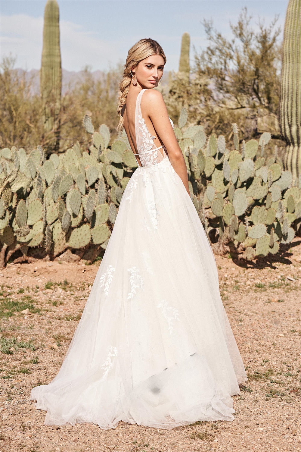 Pastrol  Wedding Dresses V-neck Backless Tulle For Women 2023 Bride A-LINE Appliques Vestidos De Novia Made To Order