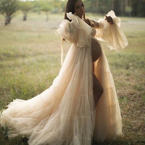 Vestido de tul plisado para embarazadas, vestido para sesión de fotos de embarazadas, vestido para baby shower