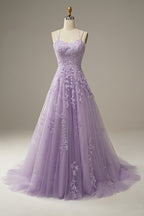 Princess Spaghetti Straps Prom Dress