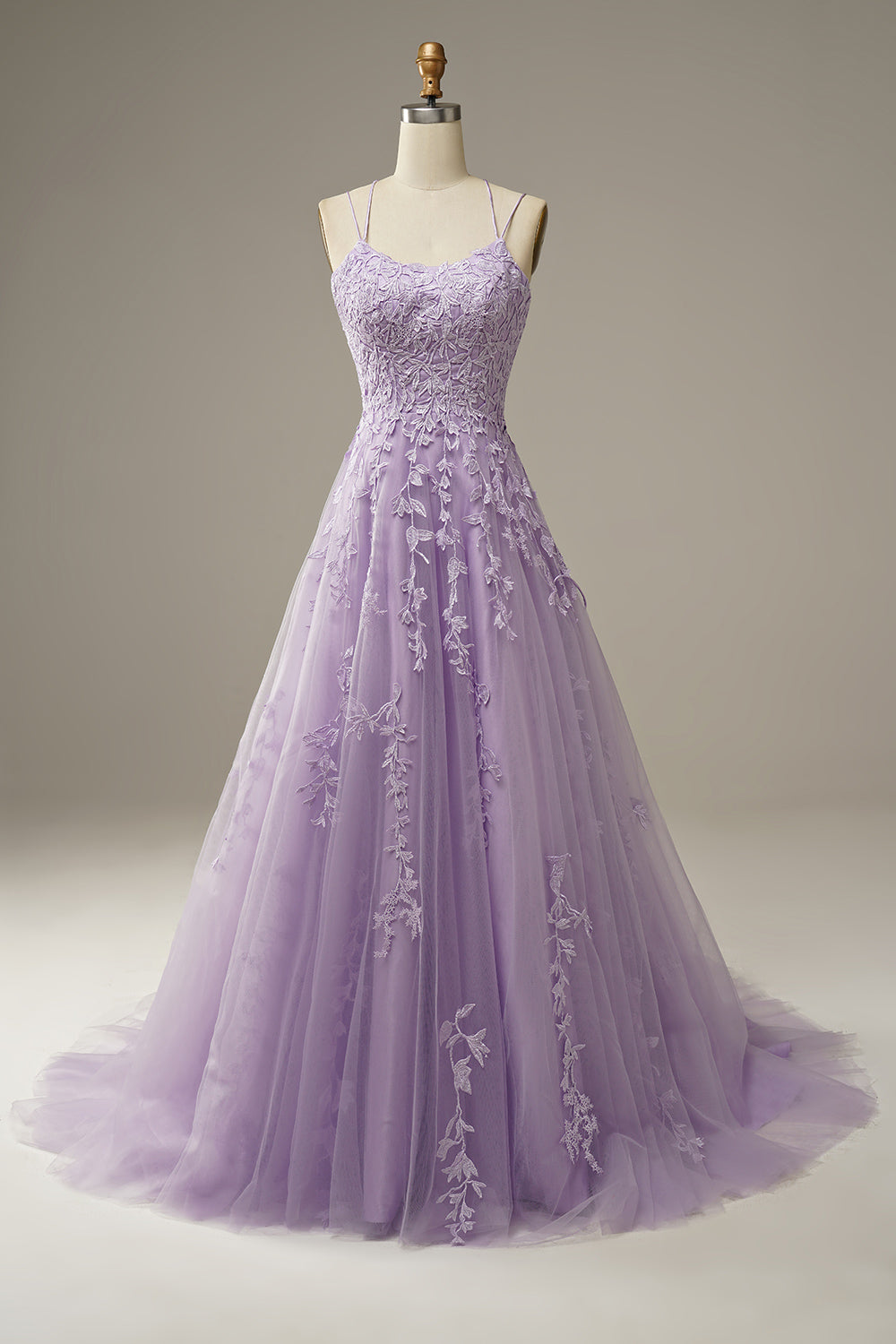 Vestido de fiesta de tirantes finos estilo princesa