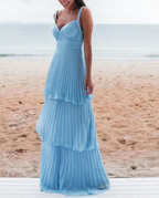 Charming Blue Prom Dress Long Evening Dress Y6363
