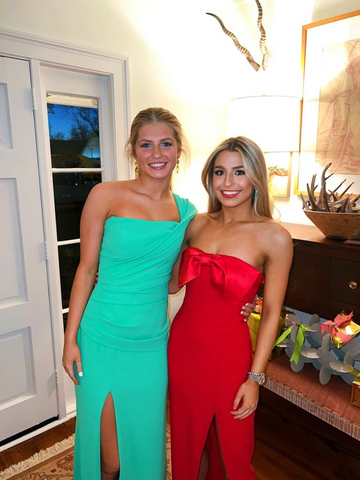 Robe de soirée longue et charmante avec fente, robe de soirée rouge bustier Y2049