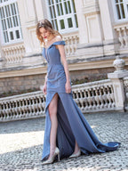 Baoleely Mermaid Beaded Split Sexy Fashion Formal Evening Dresses Sleeveless Floor Length