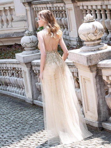 Vestido de noche formal de sirena Baoleely, lujoso y sexy, con tirantes finos, sin mangas y hasta el suelo. 