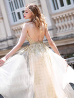 Baoleely Mermaid Luxurious Sexy Formal Evening Dresses Spaghetti Strap Sleeveless Floor Length