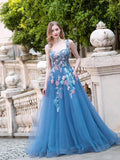 Baoleely A-line Fashion Formal Evening Dresses Strap Sleeveless Floor Length