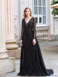 Baoleely A-line Fashion Luxurious Formal Evening Dresses Long Sleeveless Floor Length