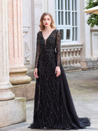 Baoleely A-line Fashion Luxurious Formal Evening Dresses Long Sleeveless Floor Length