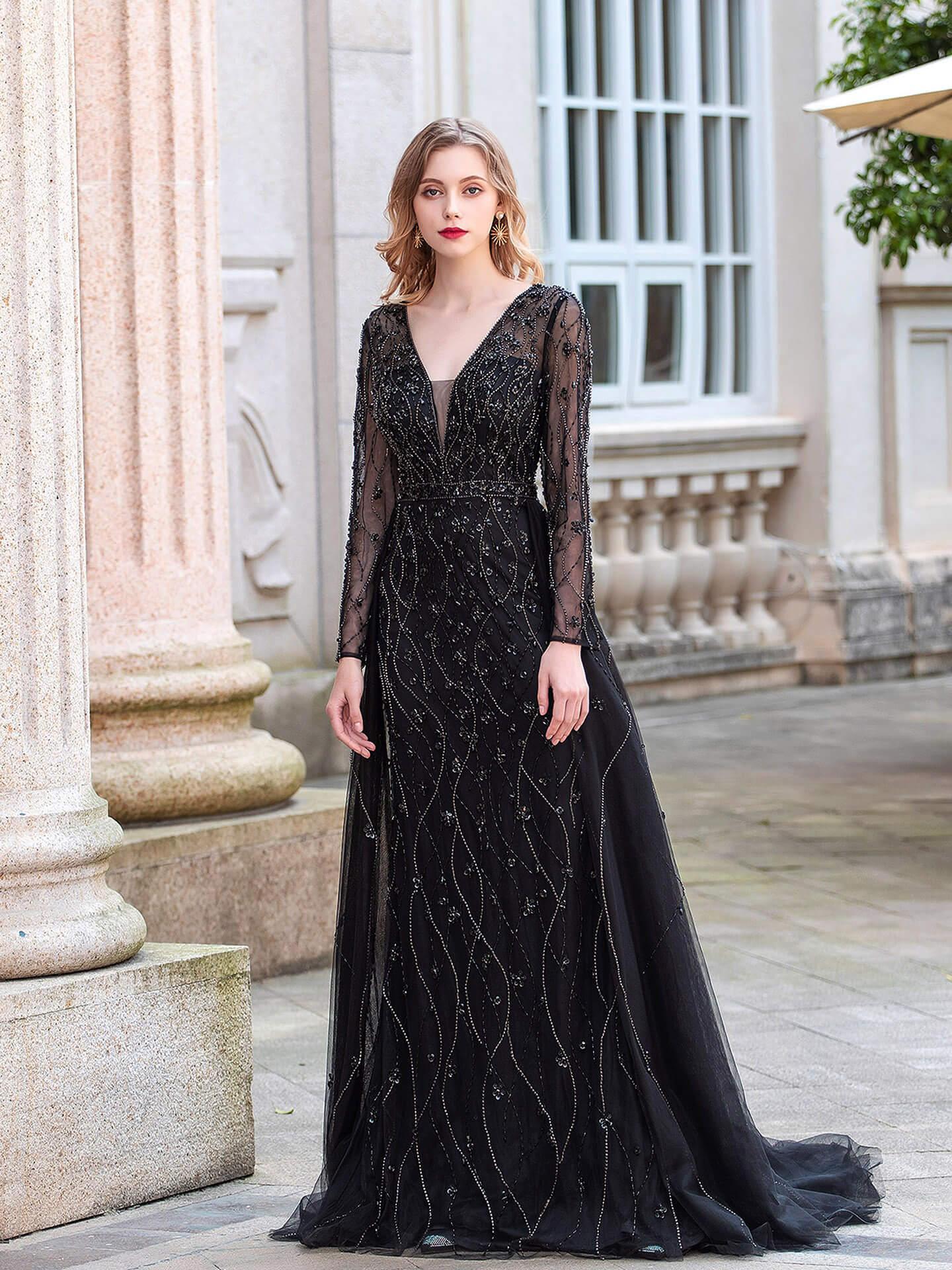 Baoleely A-line Fashion Luxurious Formal Evening Dresses Long Sleeveless Floor Length