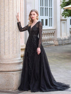 Baoleely A-line Fashion Luxurious Formal Evening Dresses Long Sleeveless Floor Length