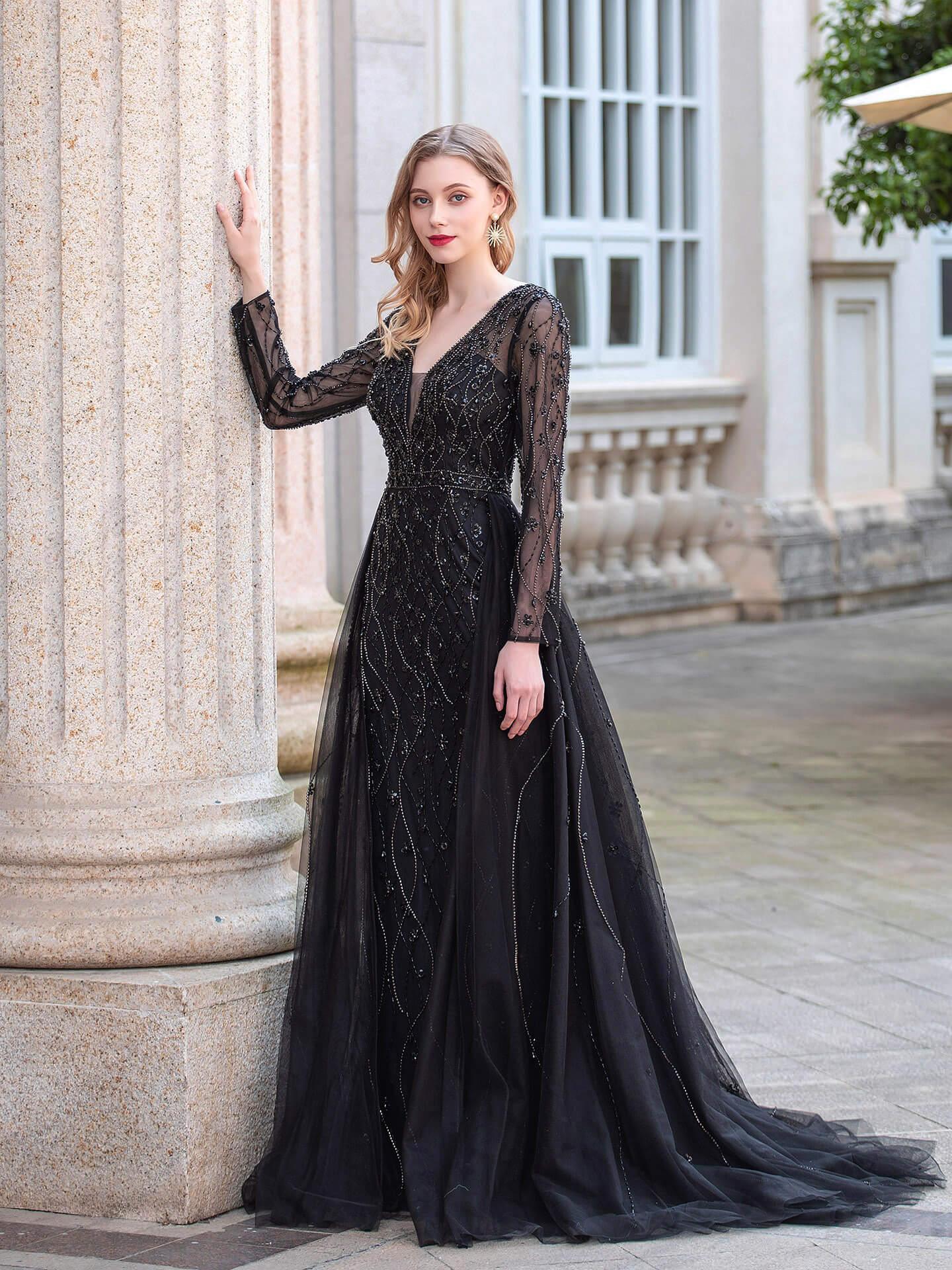 Baoleely A-line Fashion Luxurious Formal Evening Dresses Long Sleeveless Floor Length