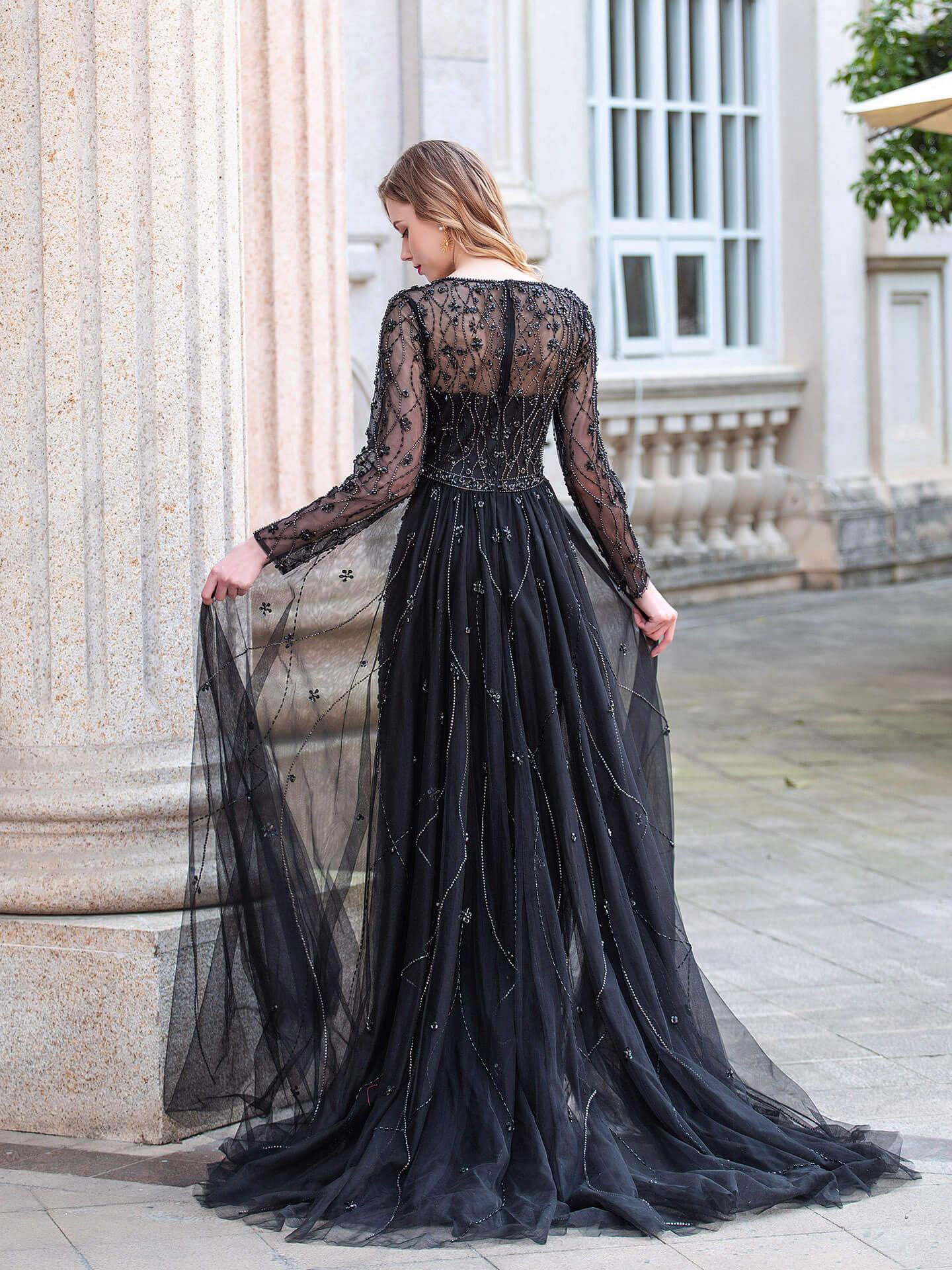 Baoleely A-line Fashion Luxurious Formal Evening Dresses Long Sleeveless Floor Length