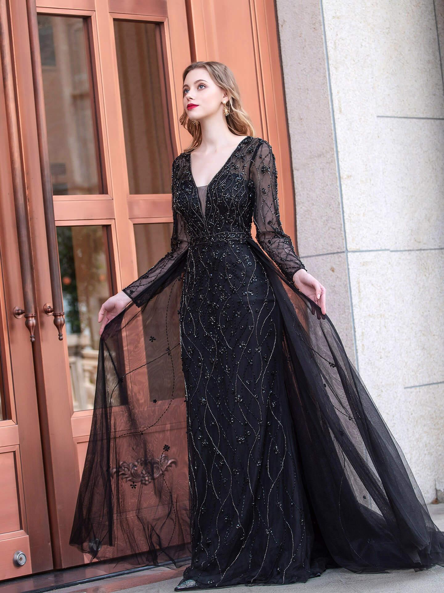 Baoleely A-line Fashion Luxurious Formal Evening Dresses Long Sleeveless Floor Length