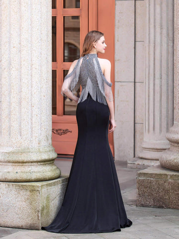 Baoleely Mermaid Luxurious Fashion Formal Evening Dresses Sleeveless Floor Length