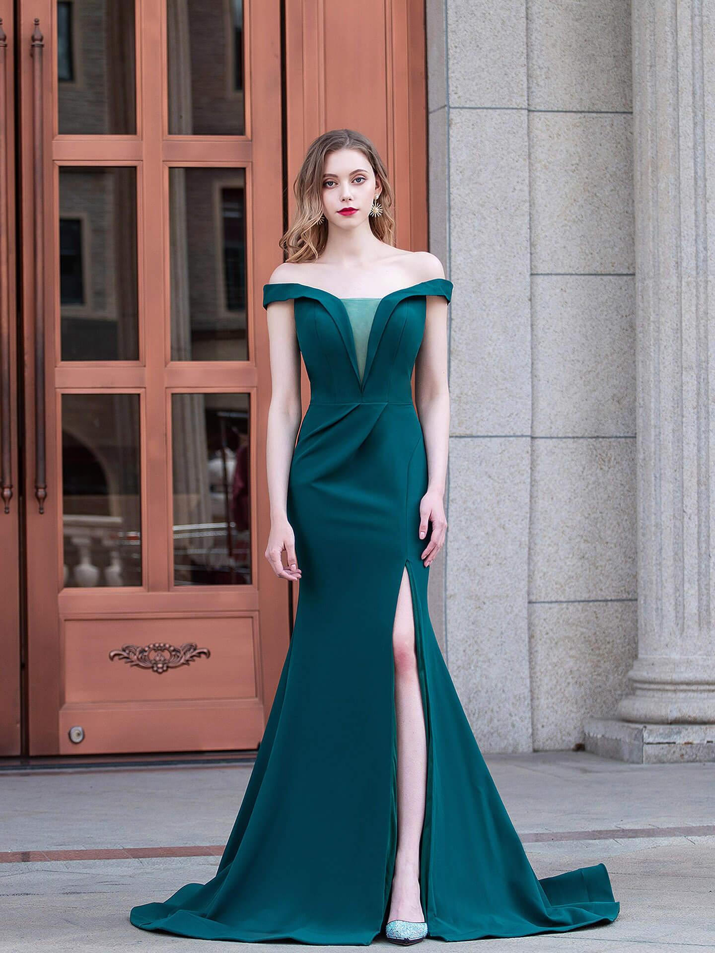 Baoleely Off Shoulder Mermaid / Column Elegant Fashion Formal Evening Dresses