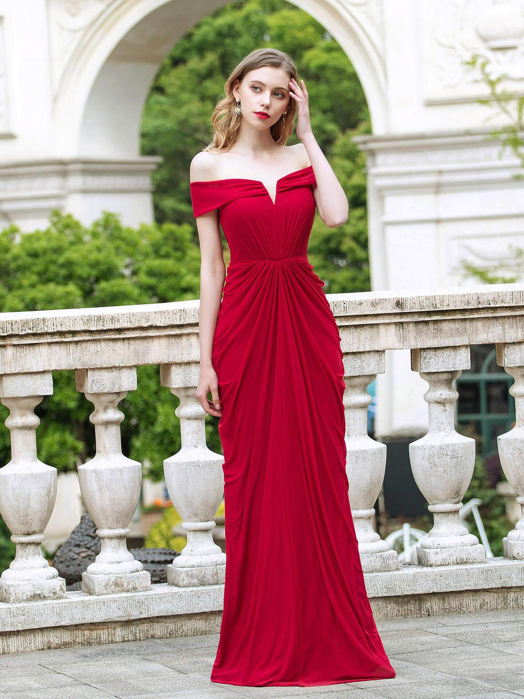 Baoleely Mermaid Fashion Formal Evening Dresses Off Shoulder Sleeveless Floor Length