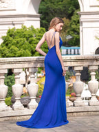 Baoleely Mermaid  Column Elegant Formal Evening Dresses Spaghetti Strap Sleeveless with Slit Floor Length