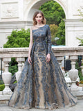 Baoleely A-line Fashion Formal Evening Dresses Asymmetrical One Shoulder Sleeveless Floor Length