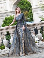 Baoleely A-line Fashion Formal Evening Dresses Asymmetrical One Shoulder Sleeveless Floor Length