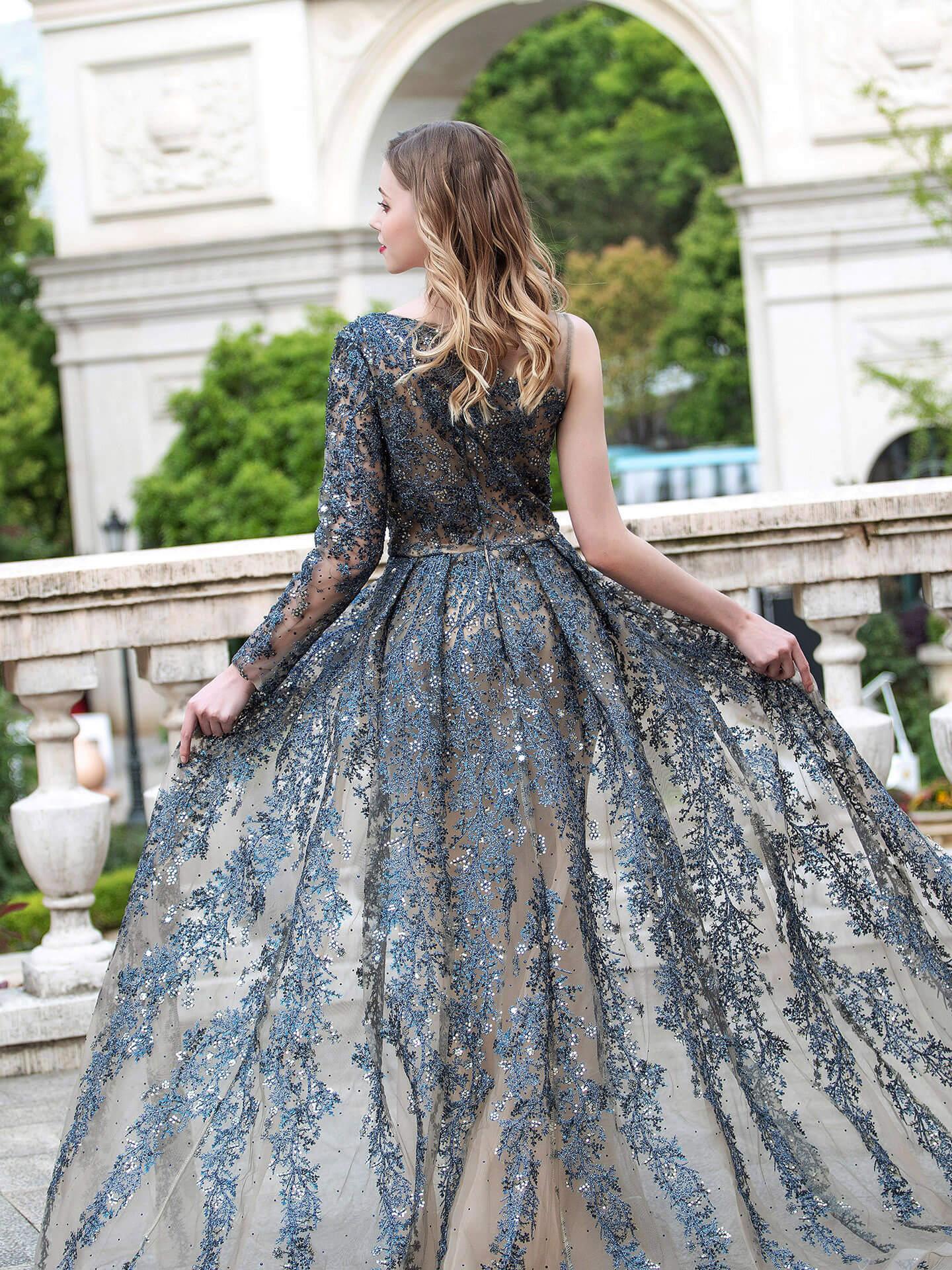 Baoleely A-line Fashion Formal Evening Dresses Asymmetrical One Shoulder Sleeveless Floor Length