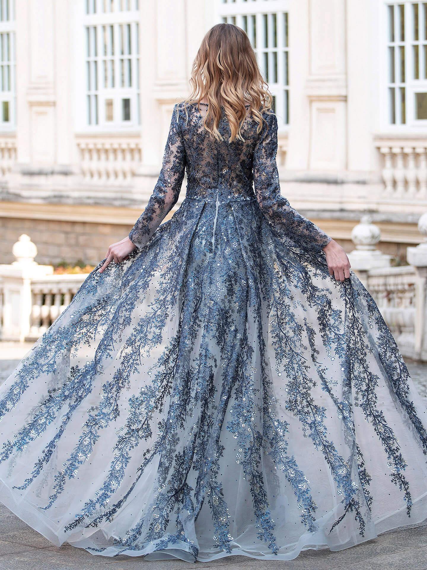 Baoleely Mermaid / Trumpet V-neck Fashion Formal Evening Dresses Long Sleeve Floor Length Prom Dresses