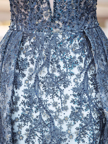 Robe de soirée sirène/trompette Baoleely, col en V, manches longues, longueur au sol 