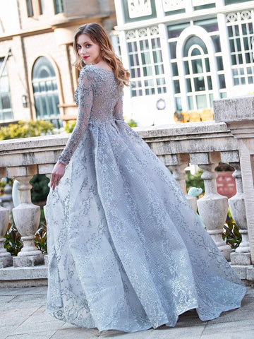 Vestidos de noche formales de sirena/trompeta Baoleely, vestidos de fiesta largos de manga larga hasta el suelo 