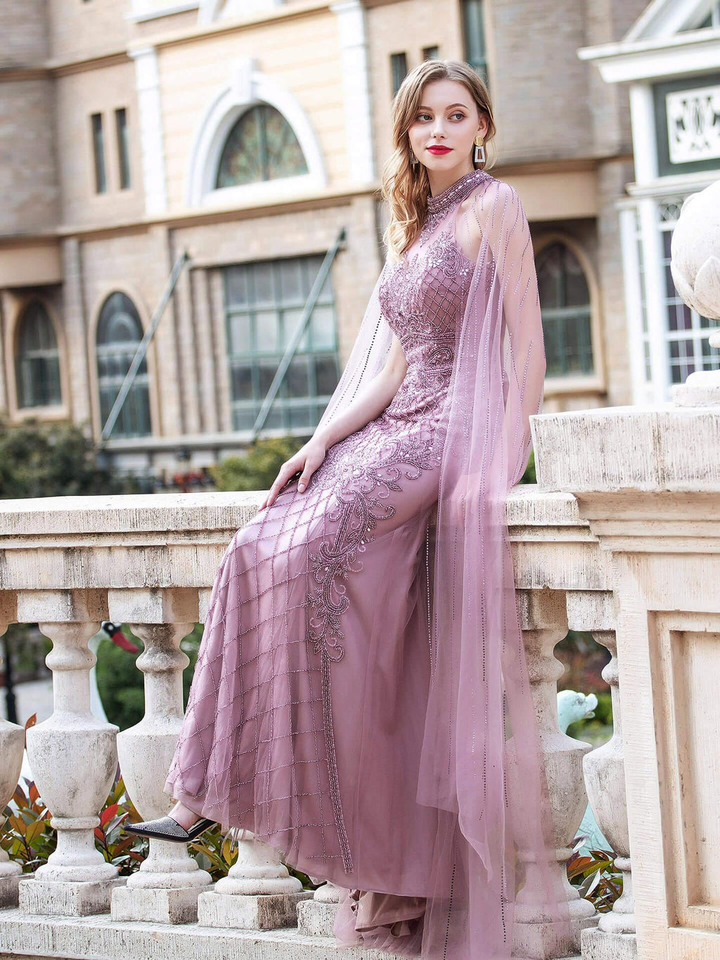 Baoleely Mermaid / Trumpet Luxurious Formal Evening Dresses Sleeveless Floor Length Prom Dresses