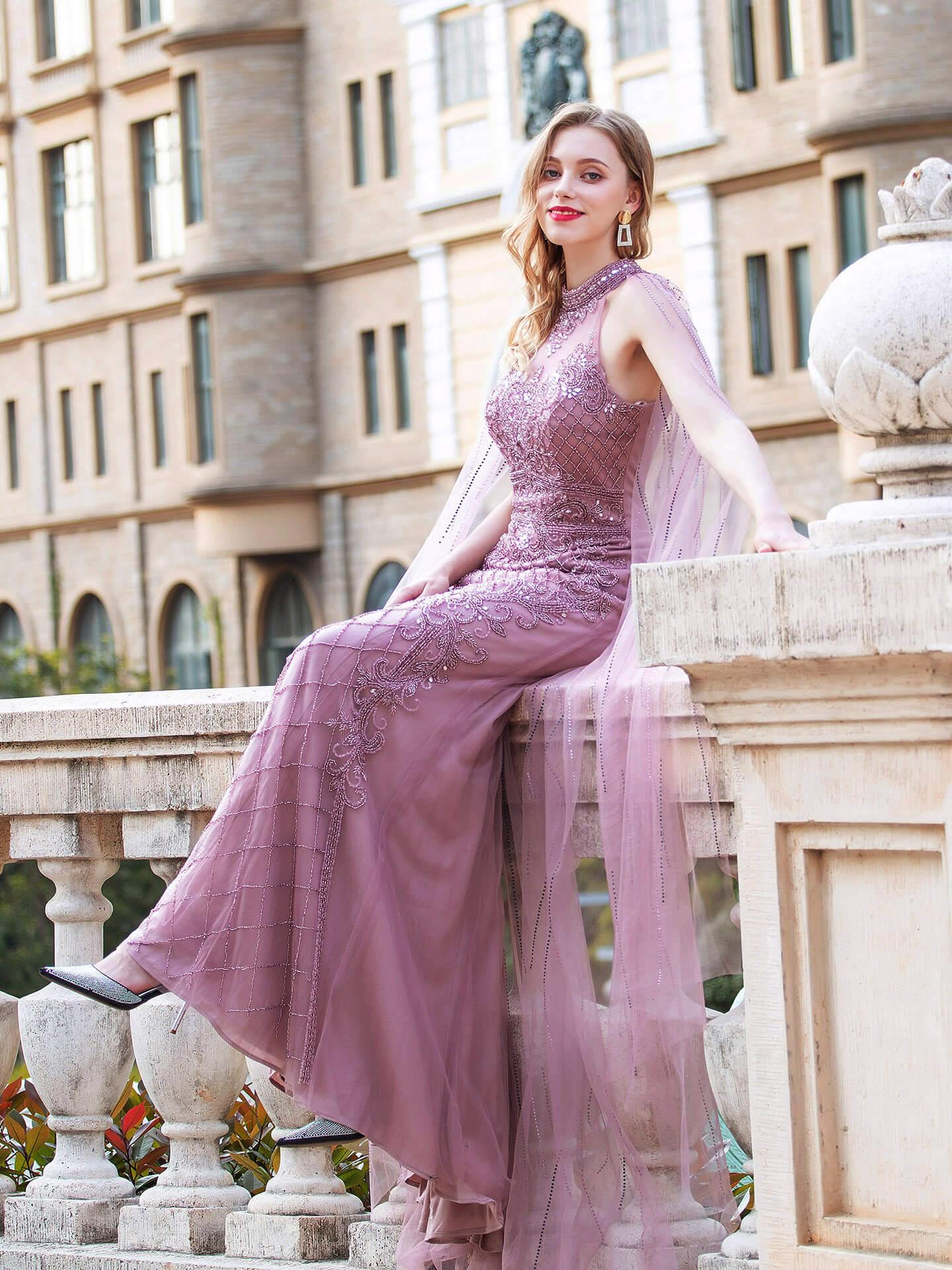 Baoleely Mermaid / Trumpet Luxurious Formal Evening Dresses Sleeveless Floor Length Prom Dresses