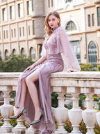 Baoleely Mermaid / Trumpet Luxurious Sexy Formal Evening Dresses Spaghetti Strap Sleeveless Floor Length Prom Dresses