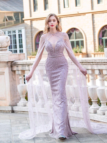 Vestidos de noche formales de lujo estilo sirena/trompeta de Baoleely, con tirantes finos, sin mangas y largos hasta el suelo. 