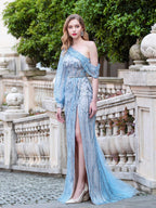 Robe de soirée fourreau Baoleely, asymétrique, sans manches, longueur au sol, fendue sur le côté 