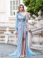 Robe de soirée fourreau Baoleely, asymétrique, sans manches, longueur au sol, fendue sur le côté 
