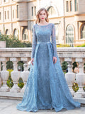 Baoleely Mermaid Trumpet  Fashion Formal Evening Dresses Long Sleeve Floor Length Prom Dresses