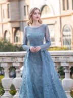 Baoleely Mermaid Trumpet  Fashion Formal Evening Dresses Long Sleeve Floor Length Prom Dresses