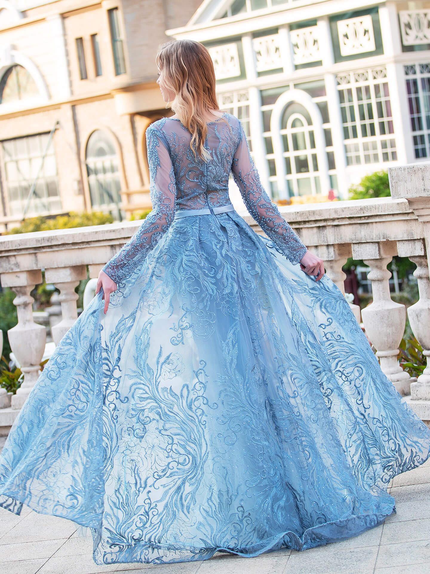 Baoleely Mermaid Trumpet  Fashion Formal Evening Dresses Long Sleeve Floor Length Prom Dresses