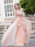 Vestidos de noche formales de lujo, corte en A, escote en V, sin mangas, largos hasta el suelo, estilo gala. 