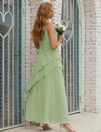 Vestido largo de gasa de talla grande para la madre de la novia, vestido de gala para dama de honor, vestido de graduación SY28019