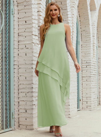 Vestido largo de gasa de talla grande para la madre de la novia, vestido de gala para dama de honor, vestido de graduación SY28019