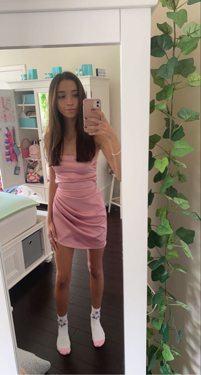 Cute Pink Bodycon Dress Pink Homecoming Dress Y2124