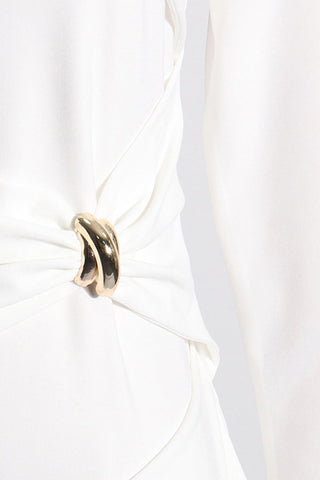 Elegantes accesorios de metal sólido para decorar vestidos de noche con cuello redondo y pliegue (3 colores) 