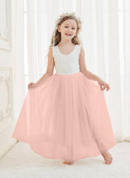 Vestido de niña de las flores de tul y encaje encantado 
