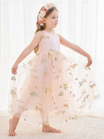 Robe rose en tulle coupe trapèze, longueur cheville (2003227599) 