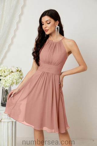 Vestidos de fiesta de bienvenida con cuello halter, vestido formal de cóctel para noche 28011 
