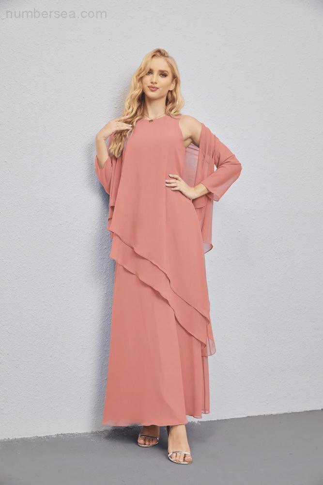 Vestidos de madre de la novia con cárdigan ligero abierto al frente, vestido formal de fiesta 28081 