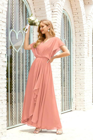 Vestido Baoleely para la madre de la novia, talla grande, escote en V, largo hasta el suelo, formal, para invitada de boda 28020